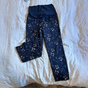 Floral maternity work pants